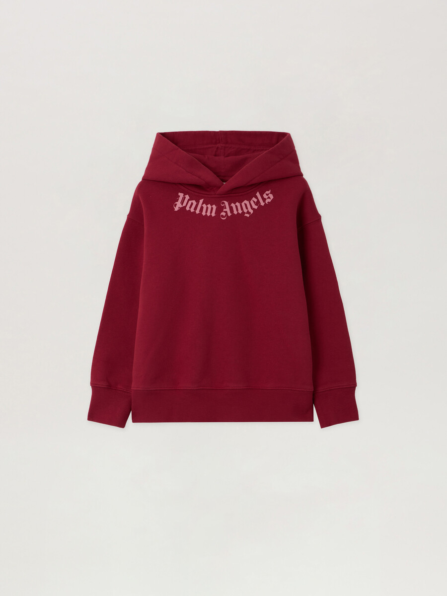 felpa con cappuccio e logo sul collo