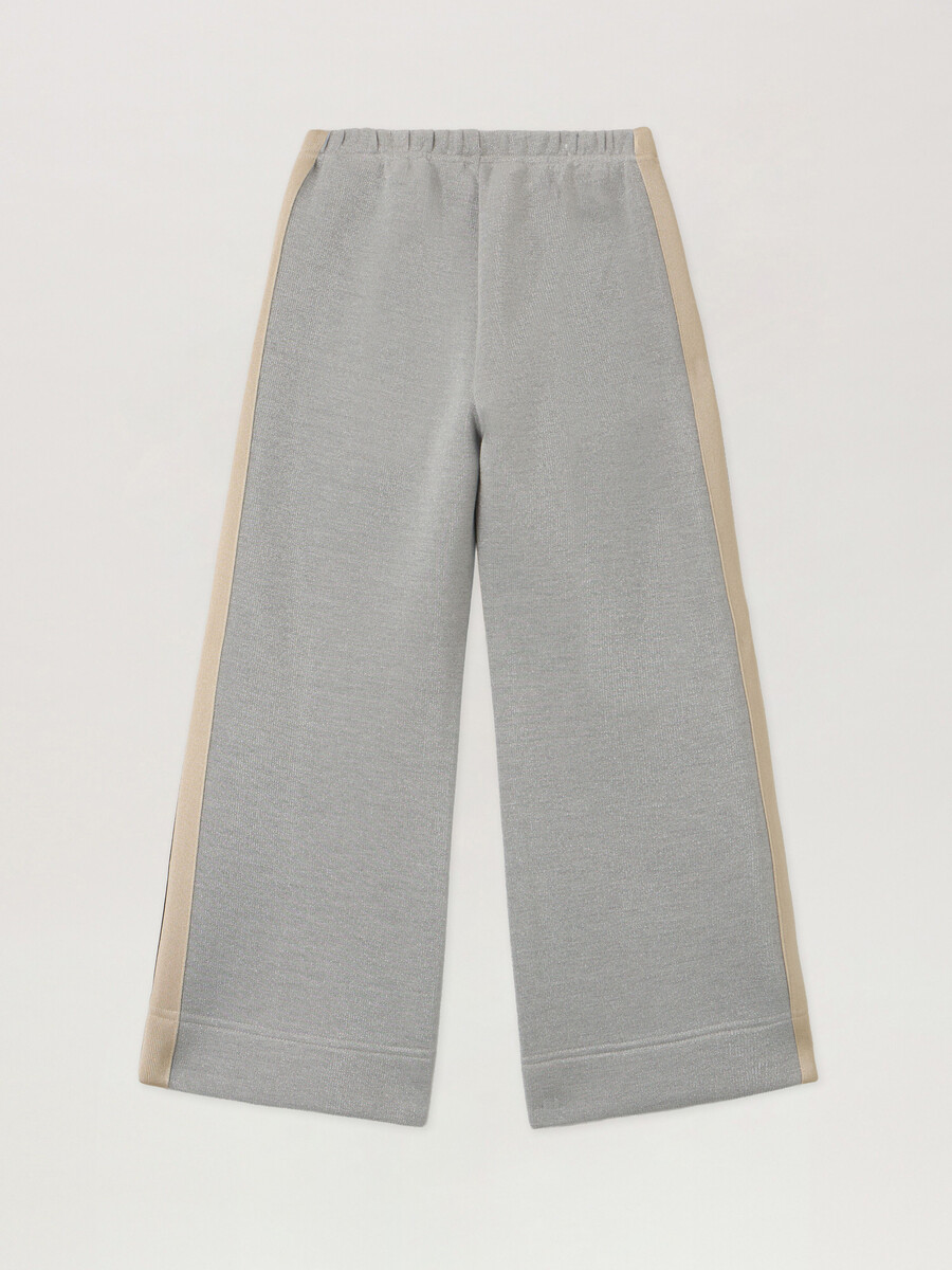 pantaloni da tuta a gamba larga in lurex