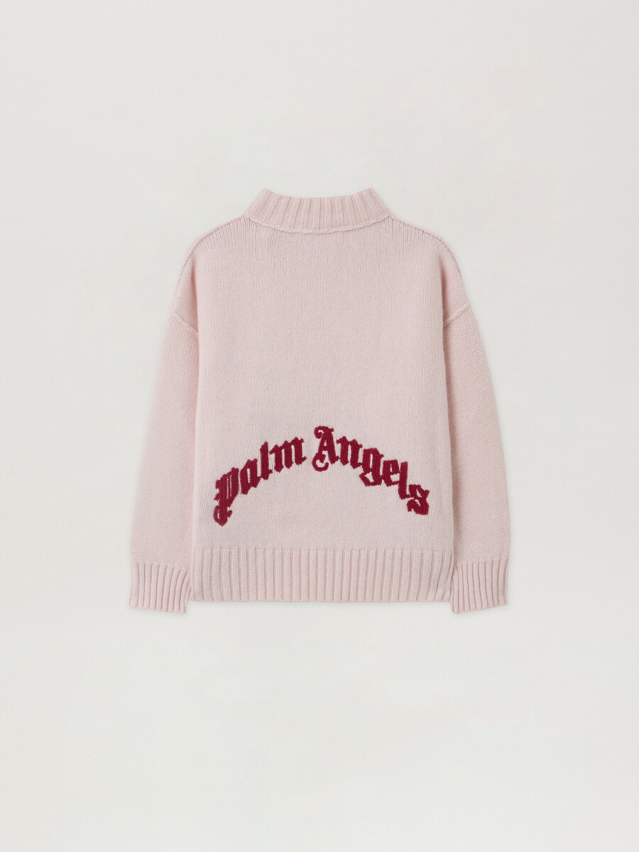 maglione con logo curvo