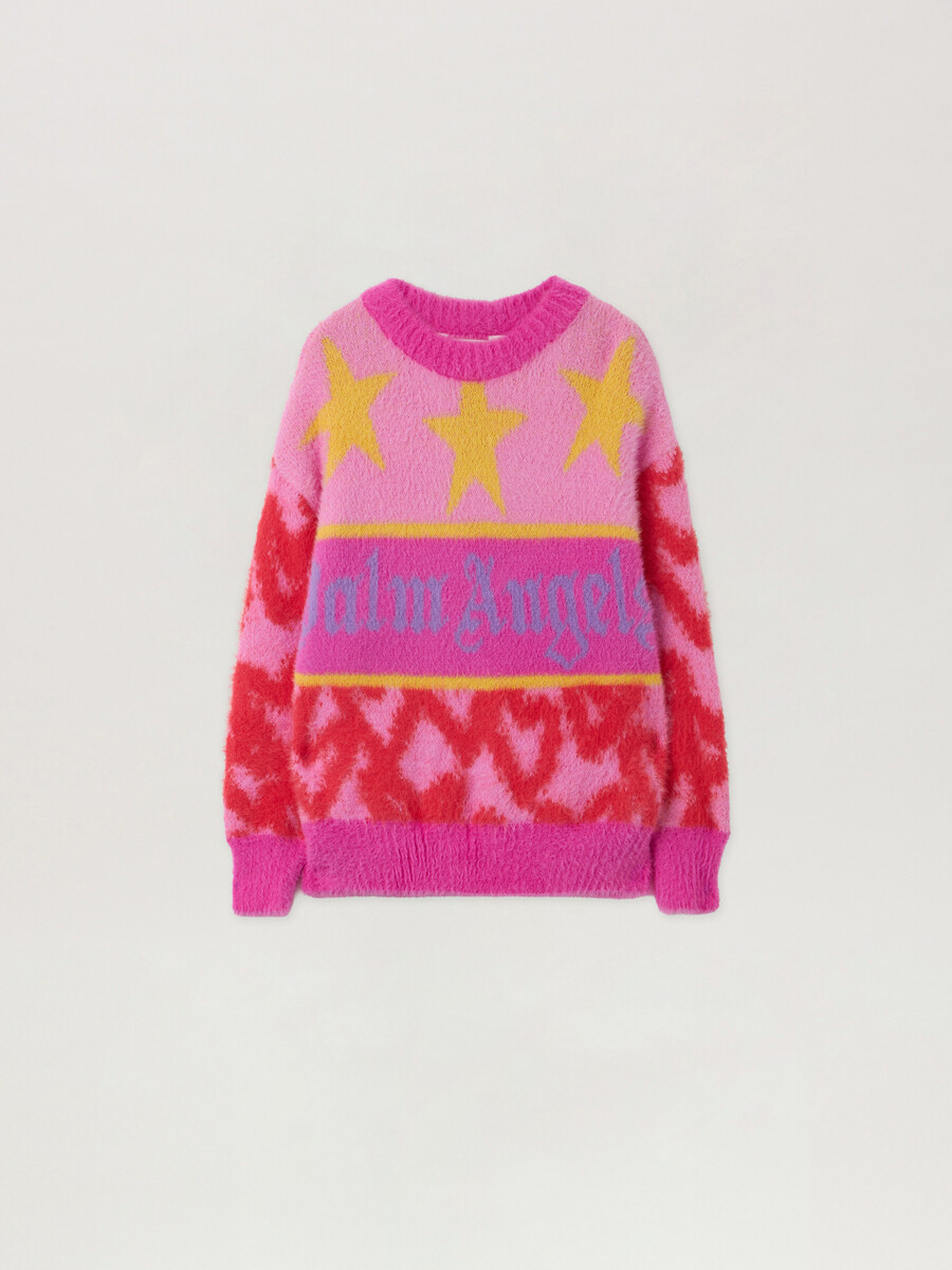 maglione con cuori spruzzati