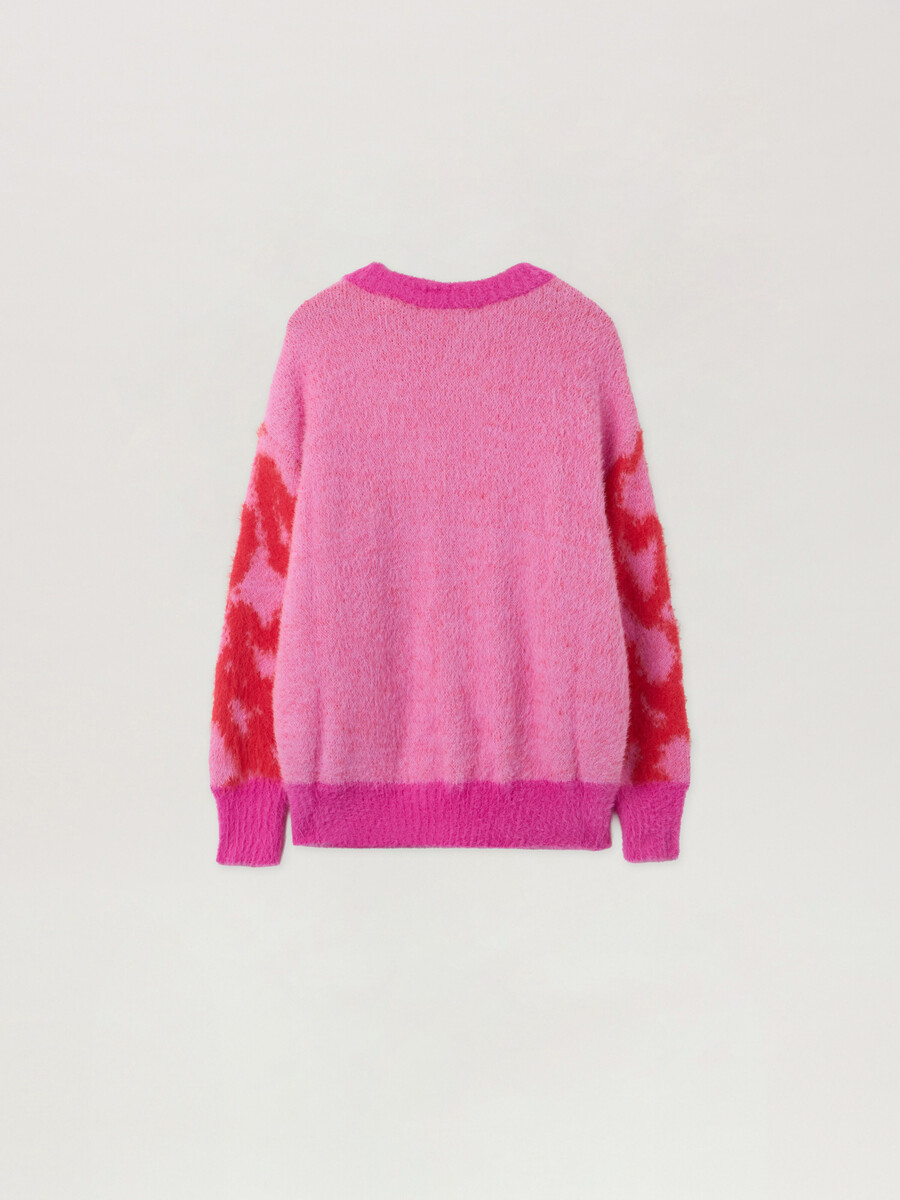maglione con cuori spruzzati