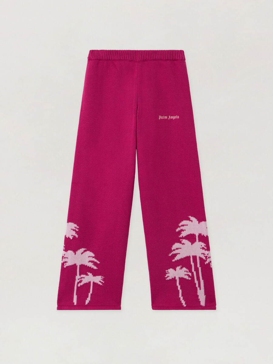 pantaloni in maglia a gamba larga palms