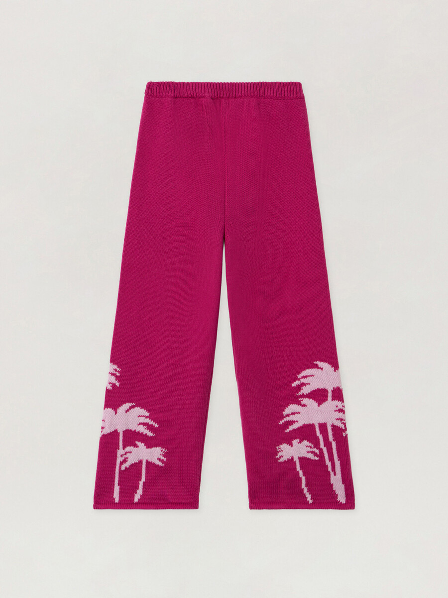 pantaloni in maglia a gamba larga palms