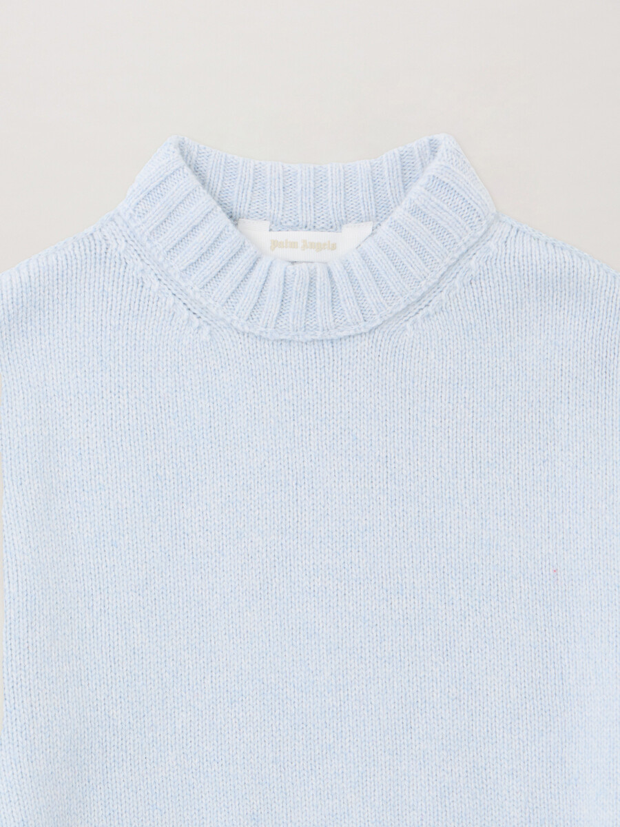 maglione con logo curvo