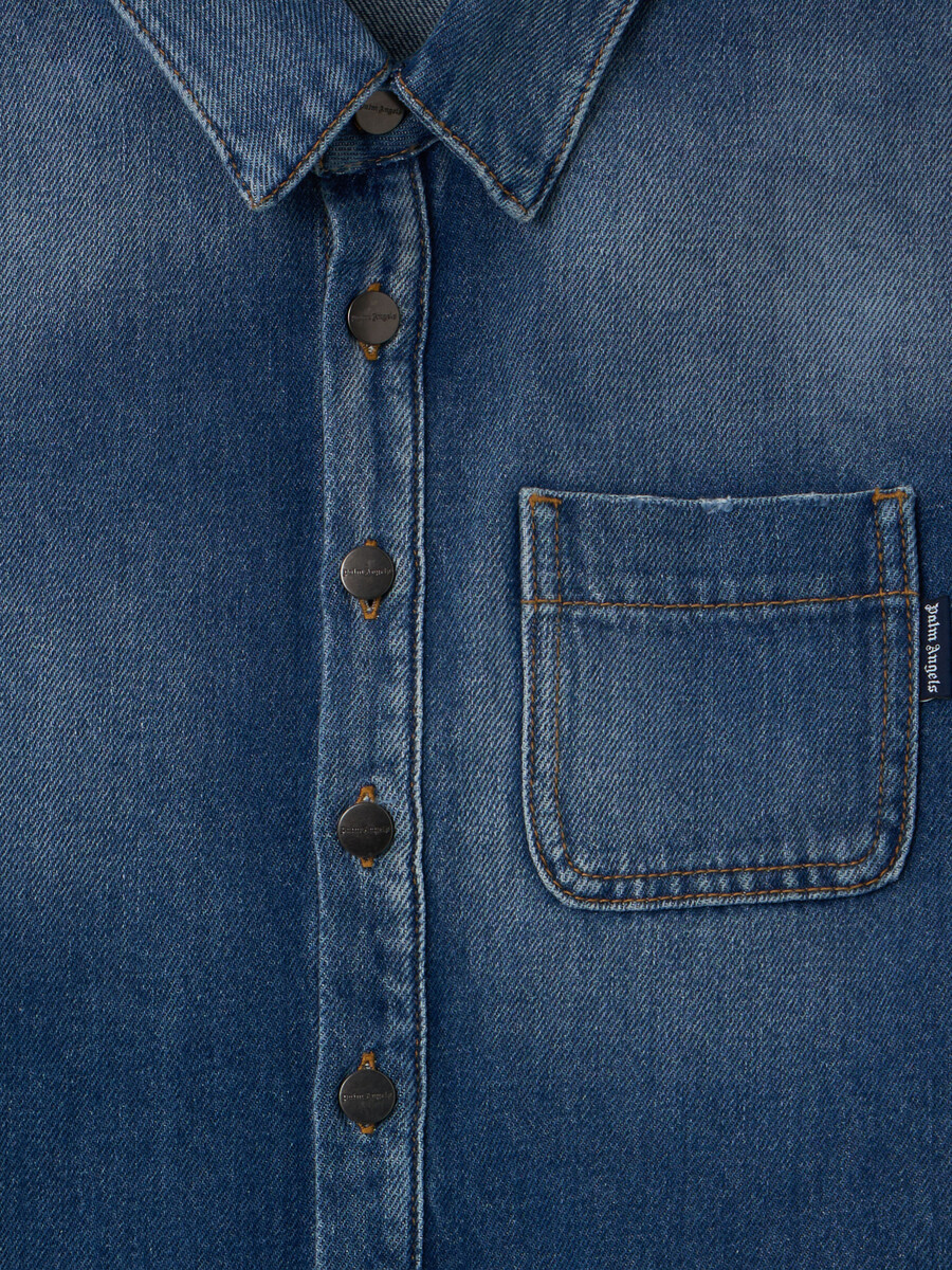 camicia in denim spazzolato