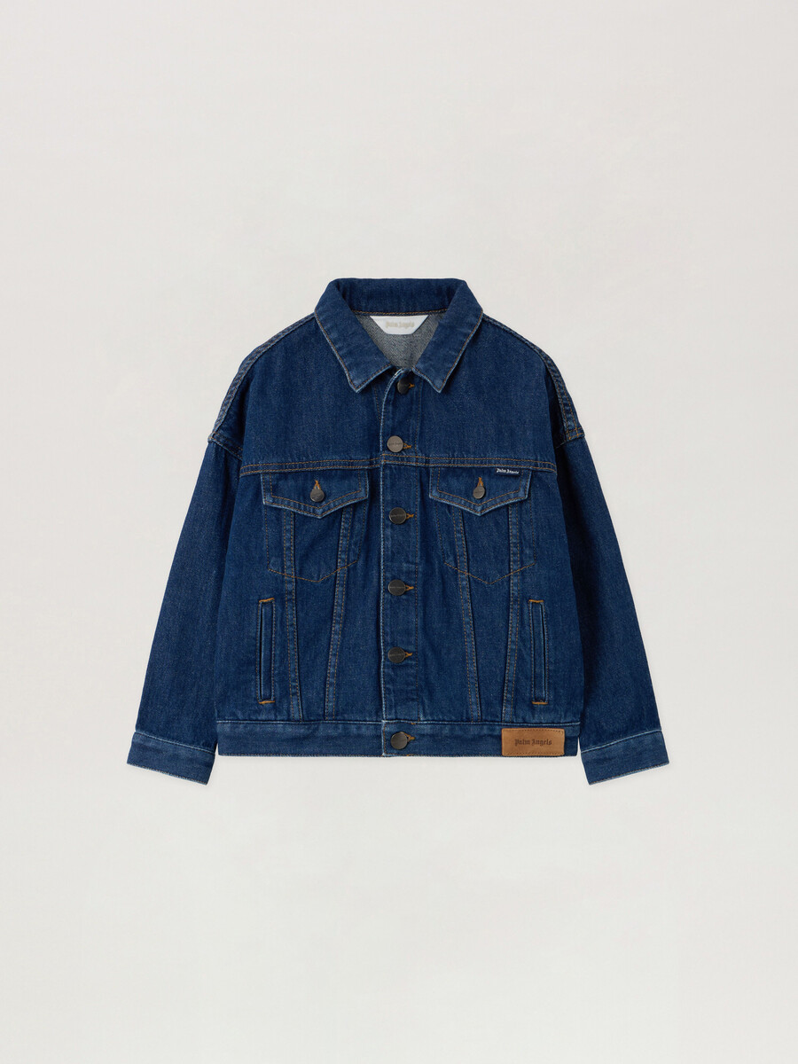 giacca in denim con logo classico