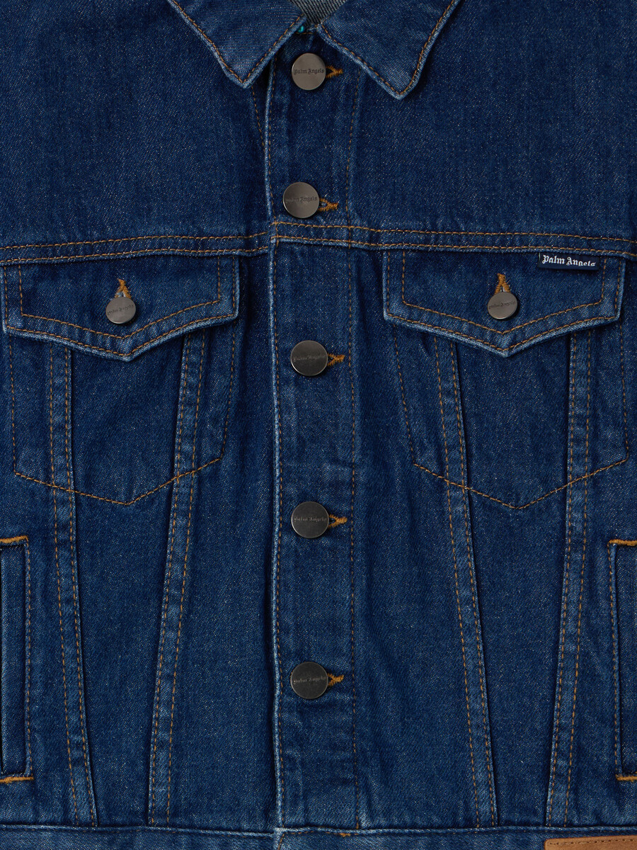 giacca in denim con logo classico