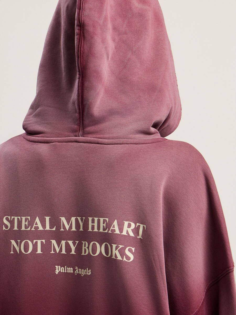 felpa con cappuccio e zip corta book club
