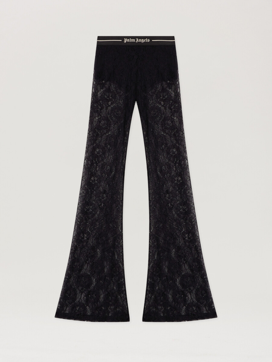 pantaloni in pizzo con logo classico