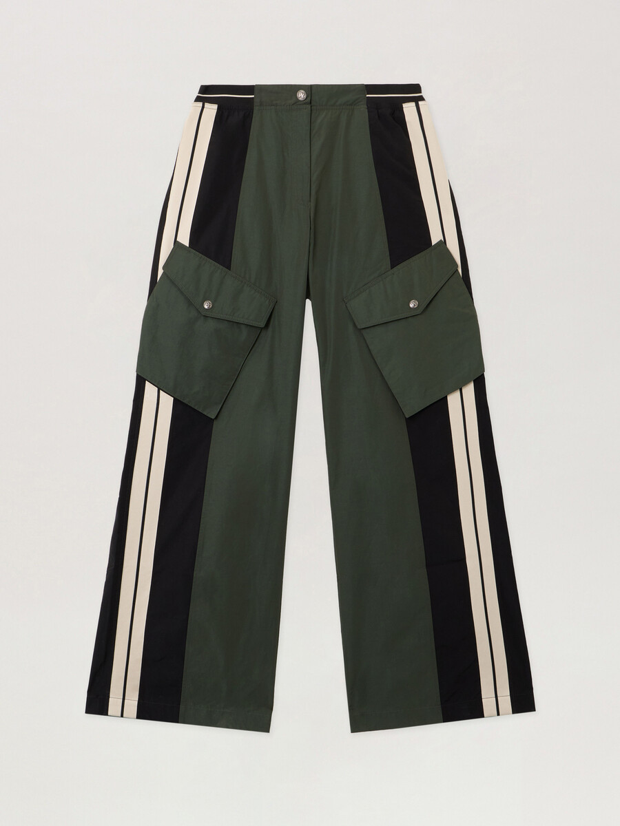 pantaloni cargo colorblock