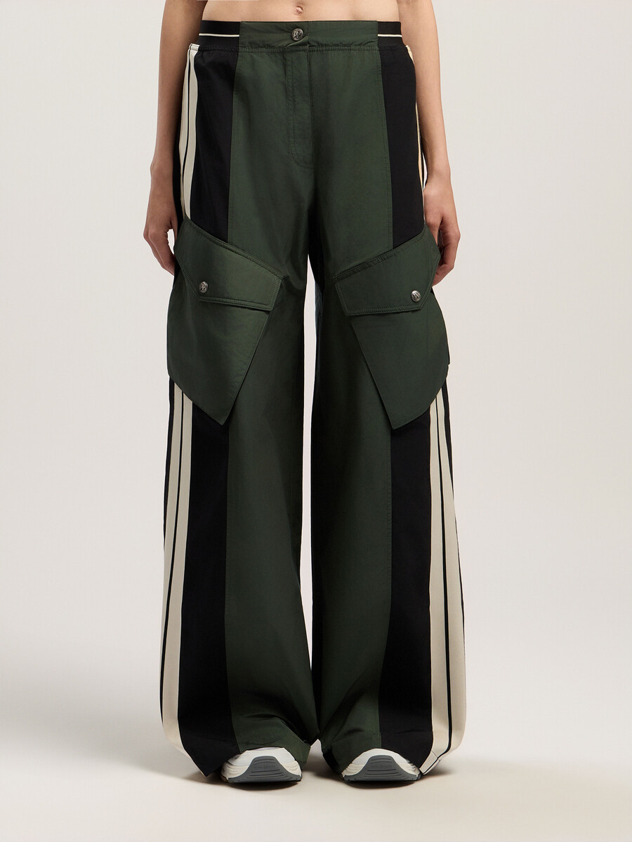 pantaloni cargo colorblock