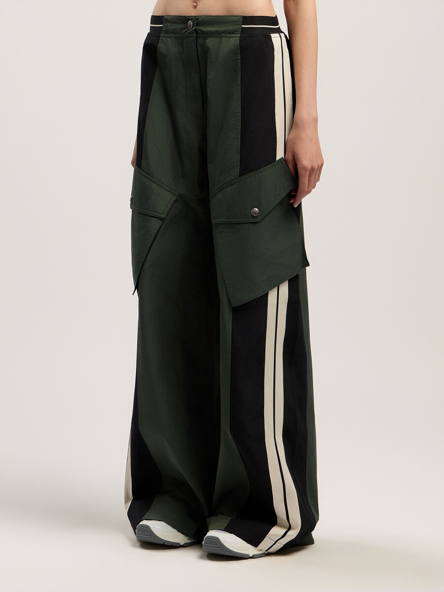 pantaloni cargo colorblock