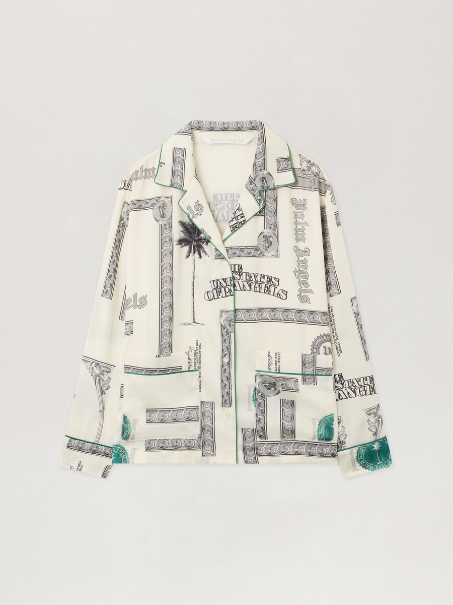 camicia da pigiama con stampa dollaro