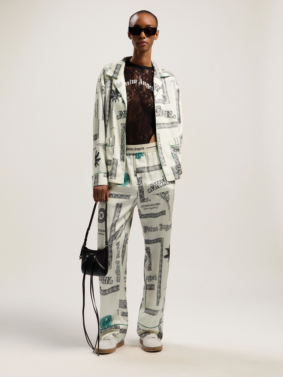 camicia da pigiama con stampa dollaro