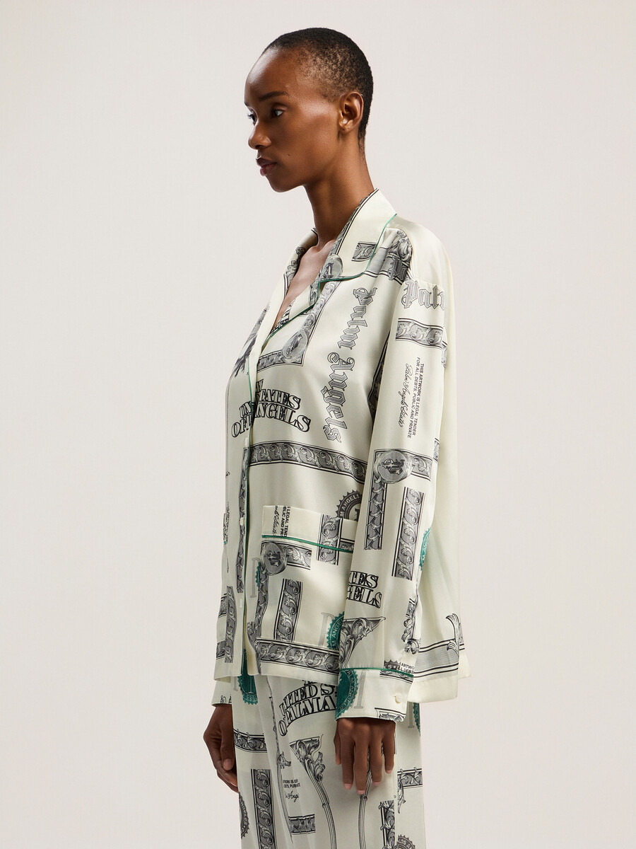 camicia da pigiama con stampa dollaro