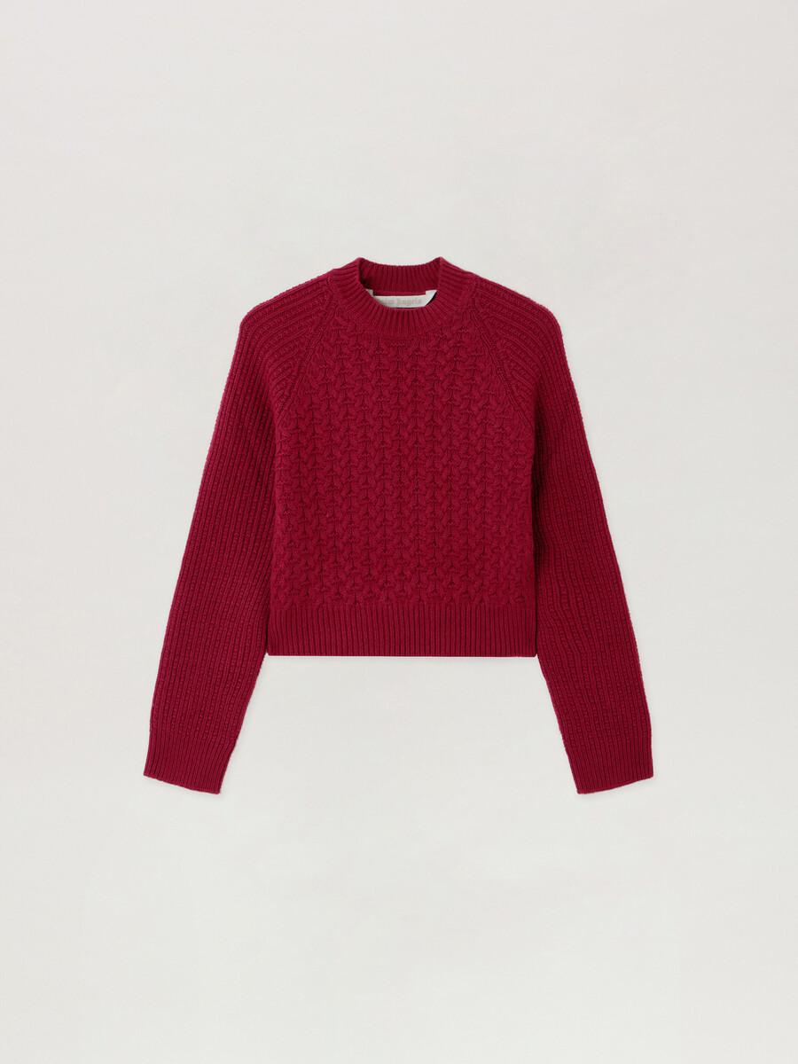 maglione a coste con logo curvo