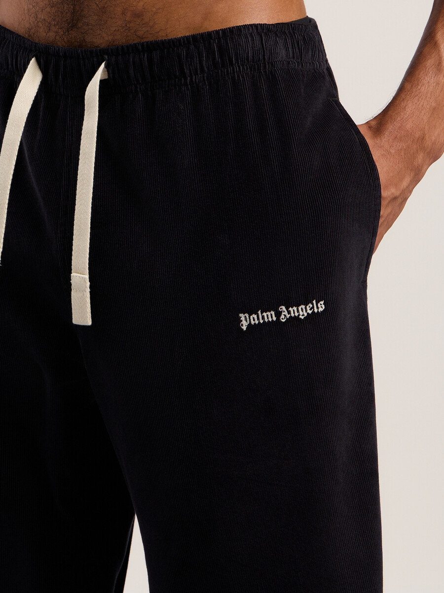 pantaloni da viaggio in velluto a coste con logo classico