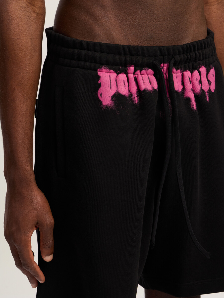 pantaloncini da tuta con logo spruzzato