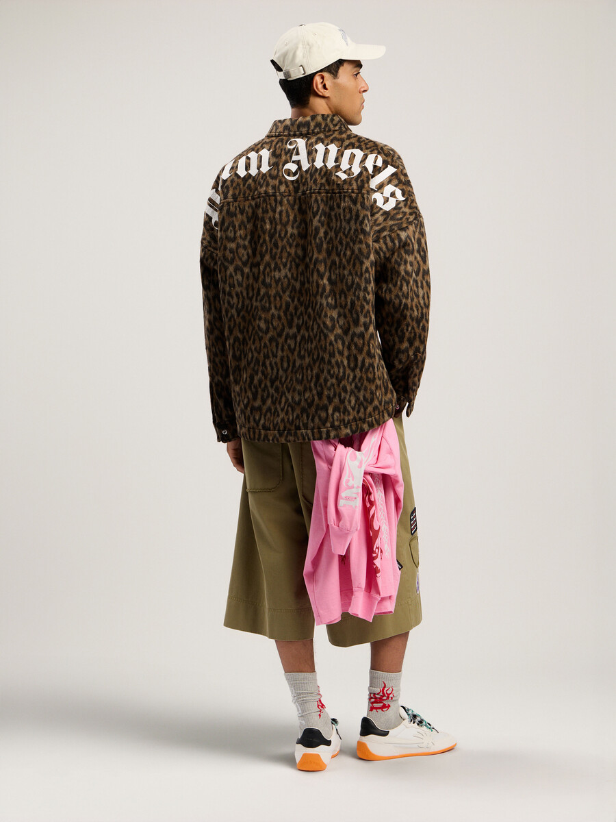 camicia classica con logo animalier