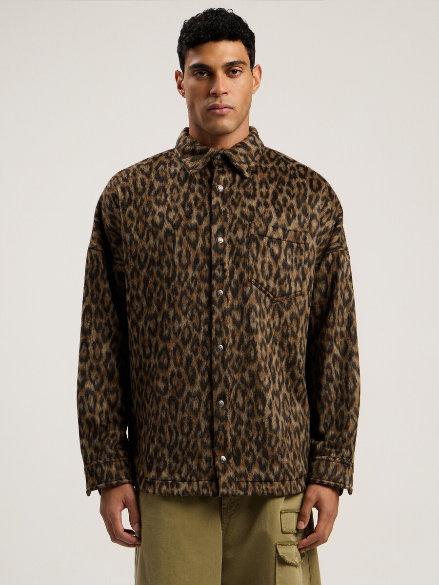 camicia classica con logo animalier