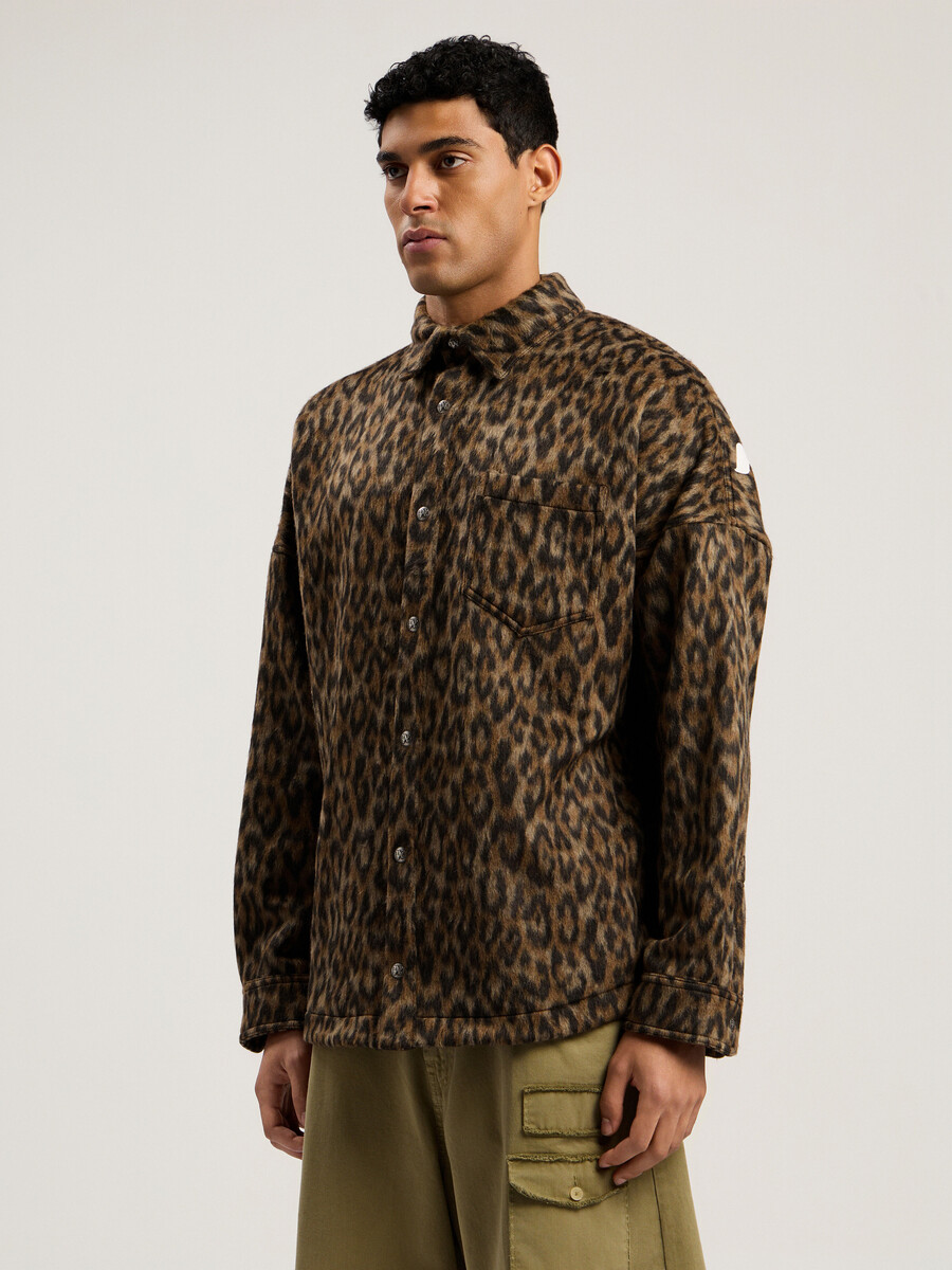 camicia classica con logo animalier