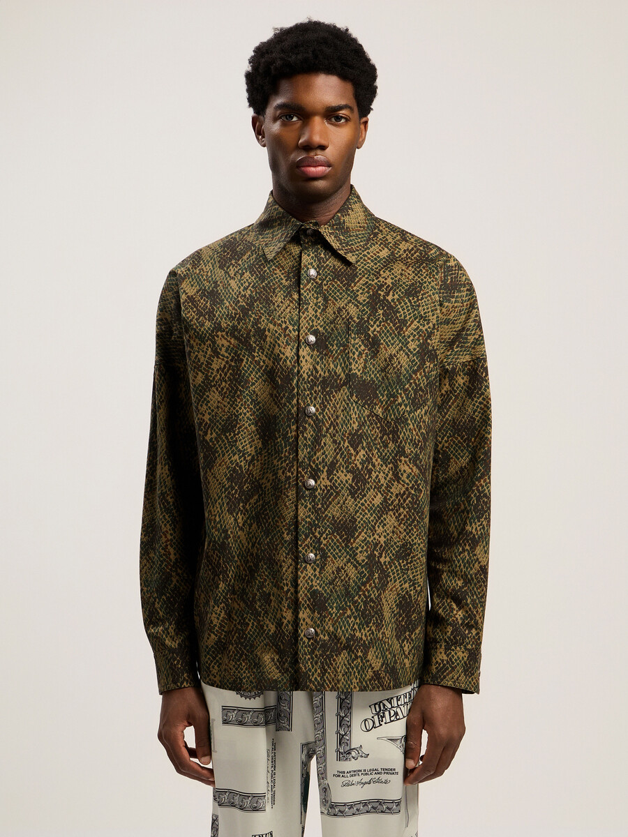 camicia classica con logo a forma di serpente