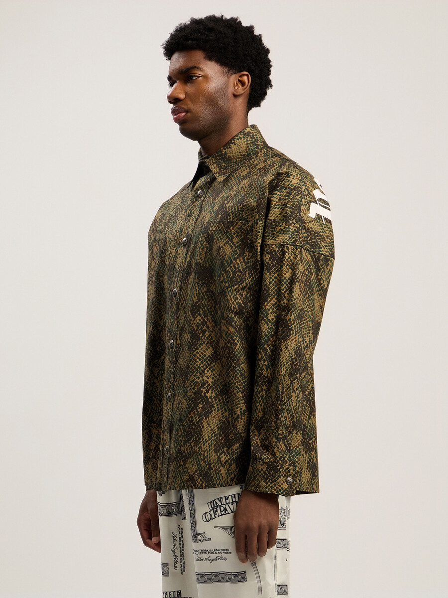 camicia classica con logo a forma di serpente
