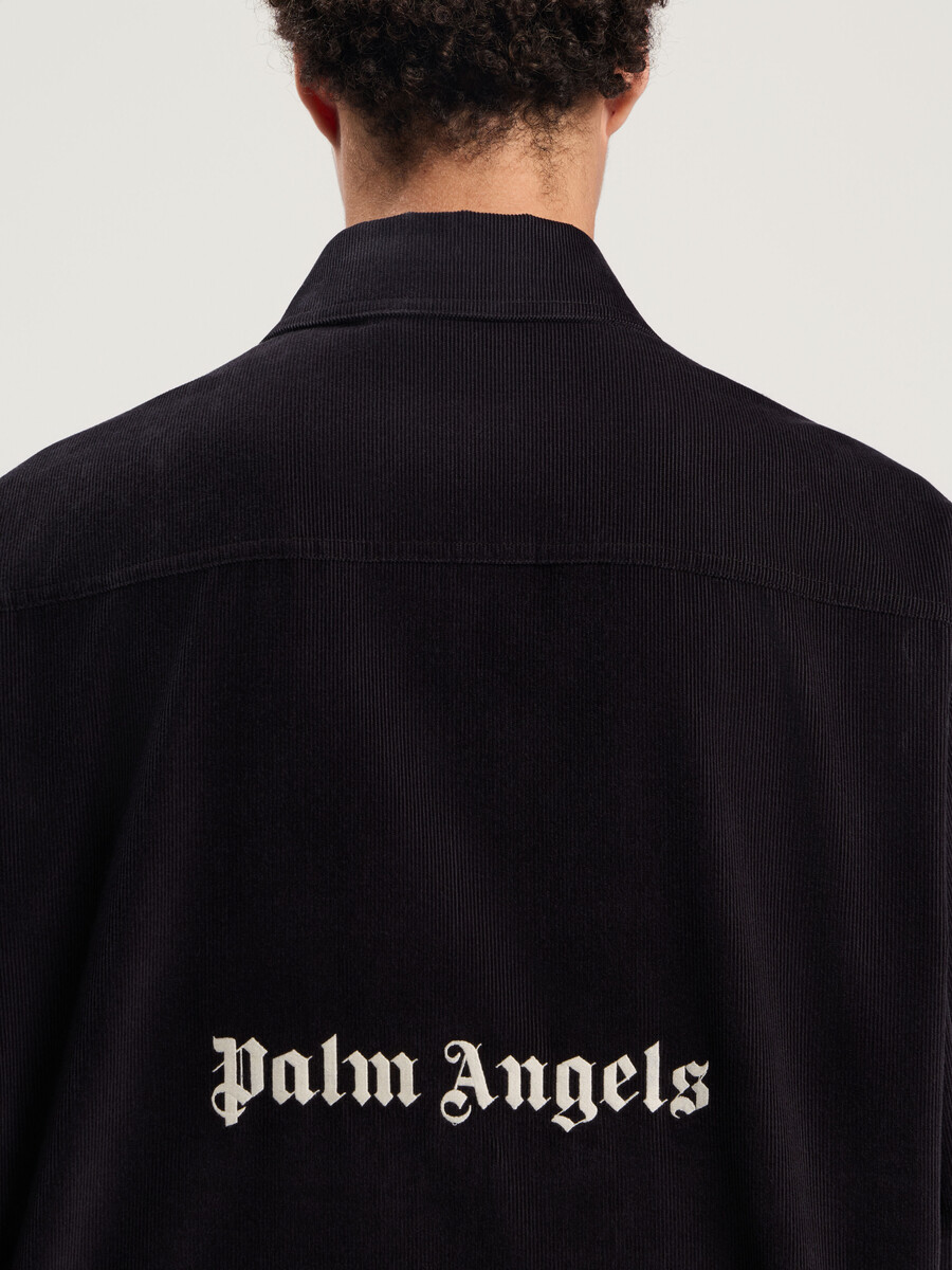 camicia in velluto a coste con logo classico
