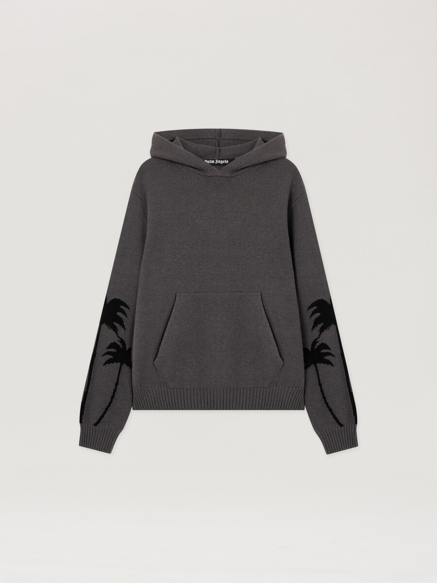 felpa con cappuccio in maglia back palms