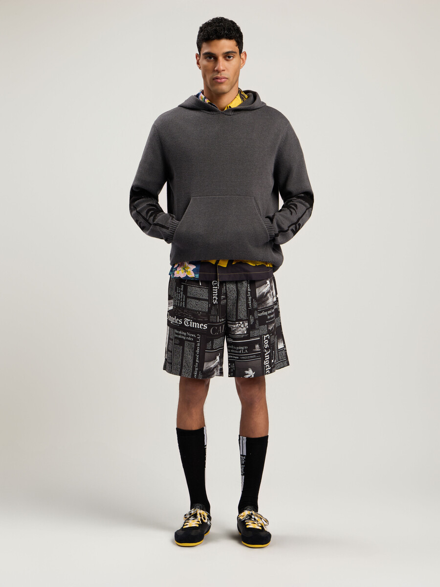 felpa con cappuccio in maglia back palms