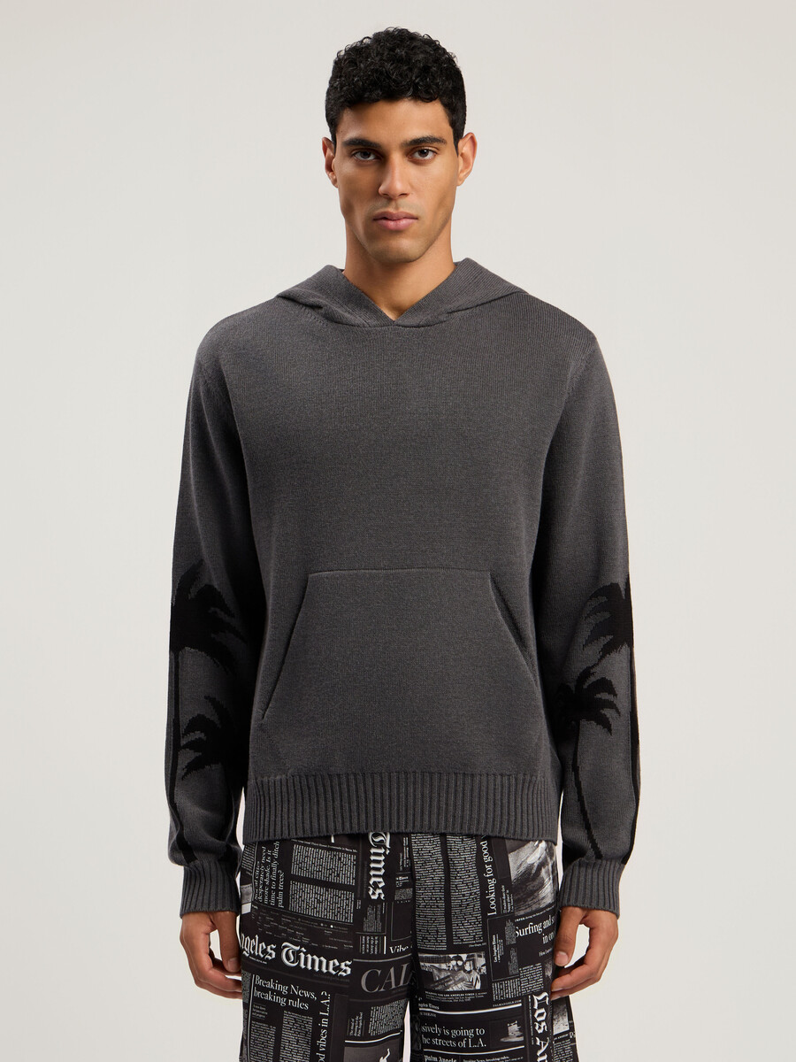 felpa con cappuccio in maglia back palms