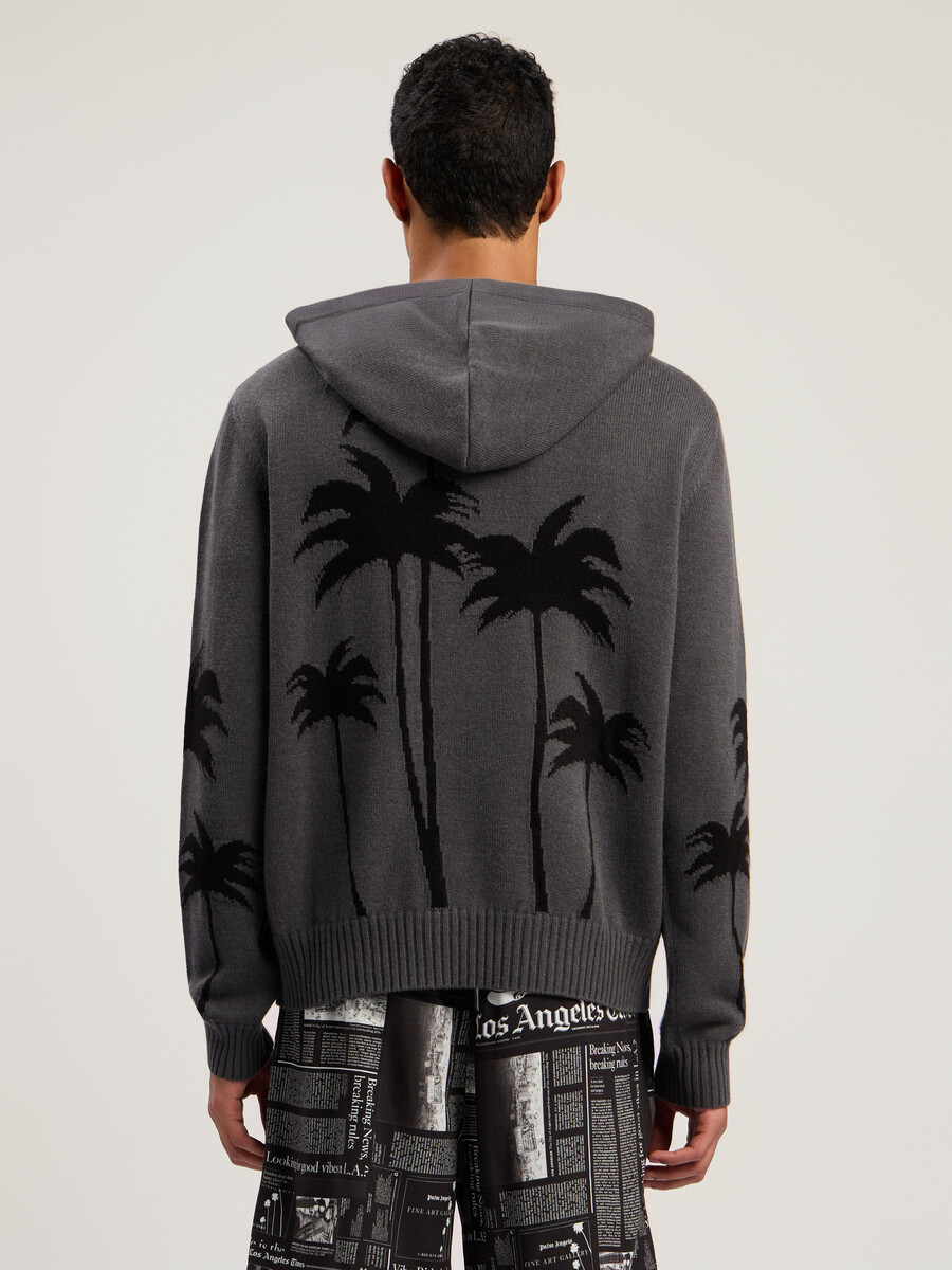 felpa con cappuccio in maglia back palms