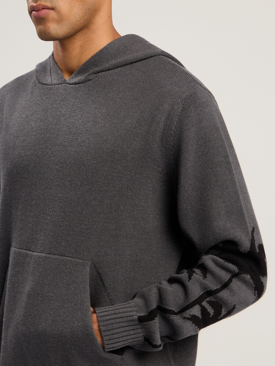 felpa con cappuccio in maglia back palms