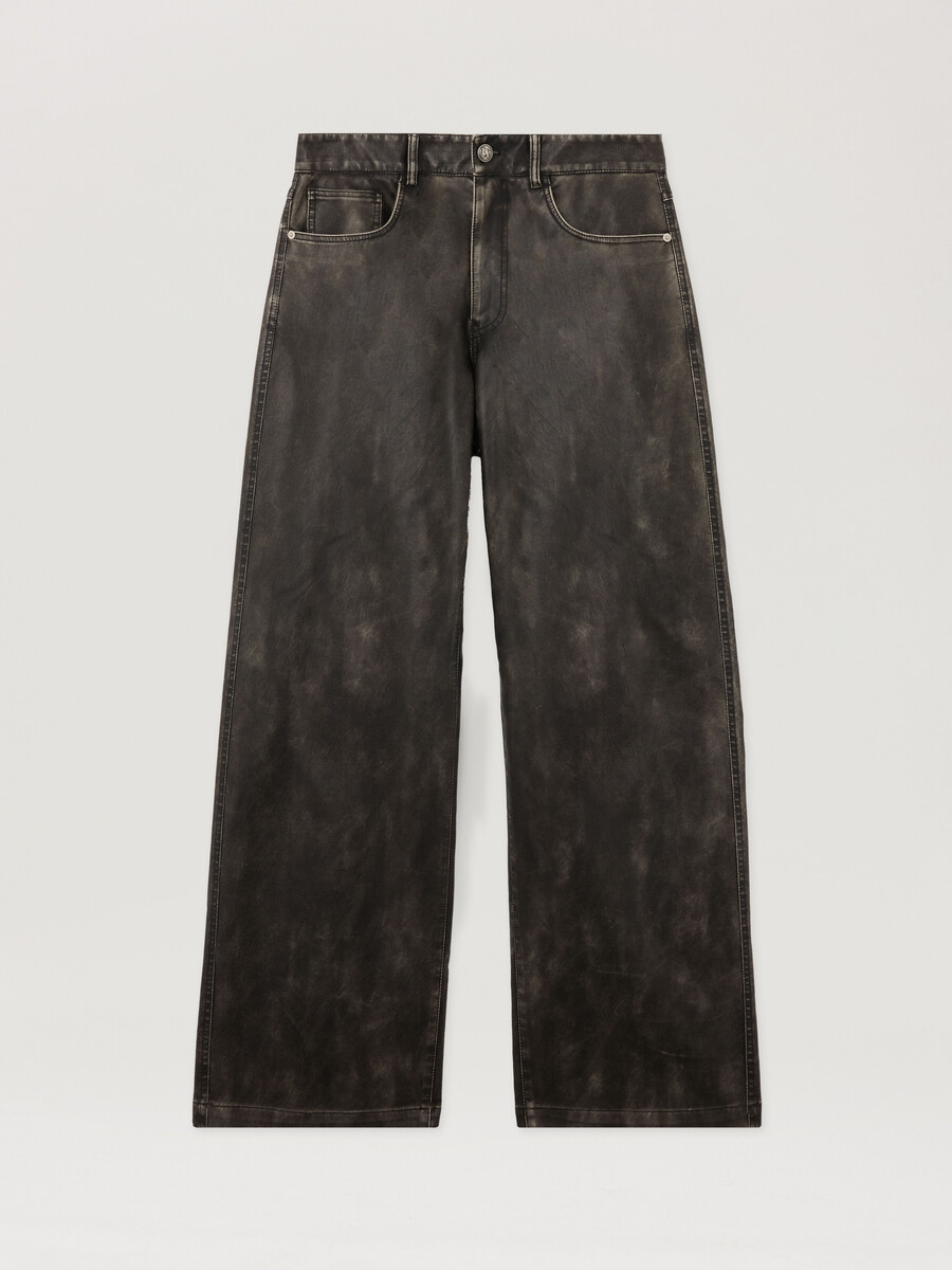pantaloni rivestiti con logo curvo