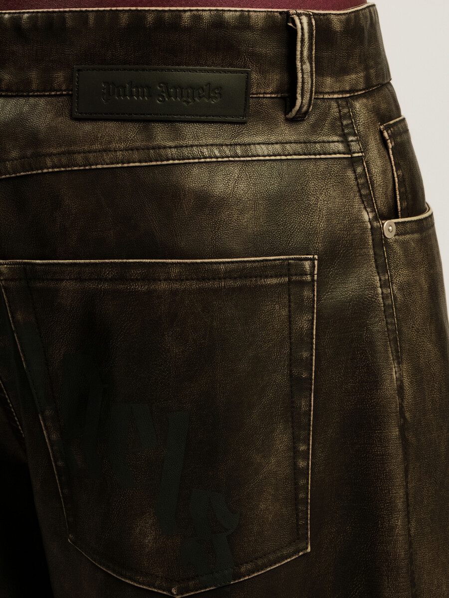 pantaloni rivestiti con logo curvo