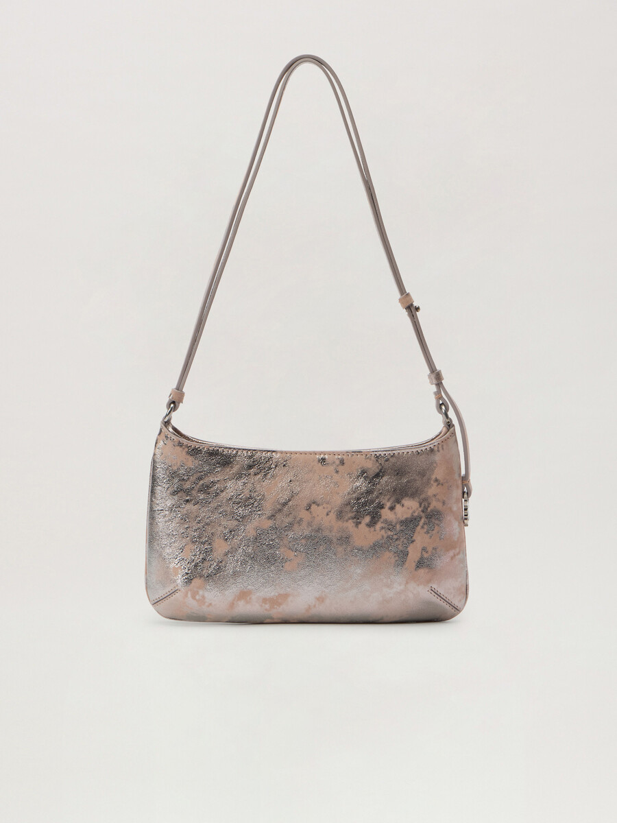 borsa giorgina in pelle stropicciata