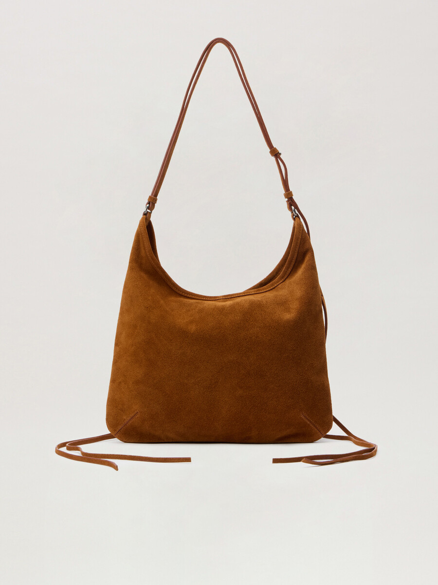 maxi borsa in pelle scamosciata con cerniera