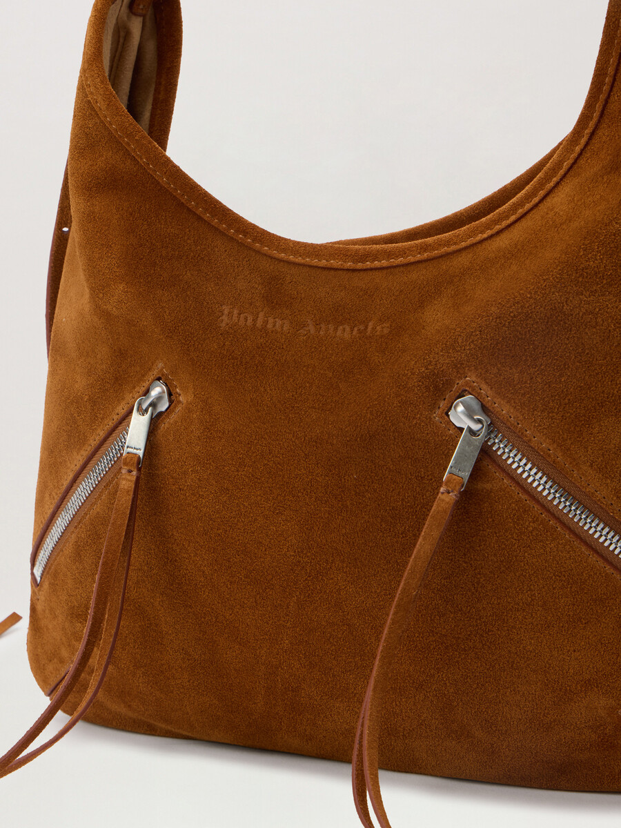 maxi borsa in pelle scamosciata con cerniera