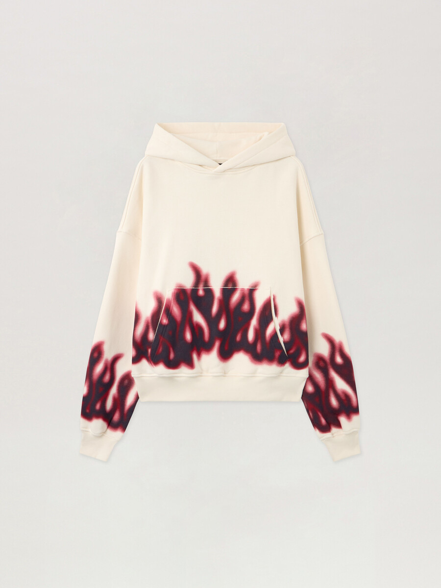 felpa con cappuccio flames loose