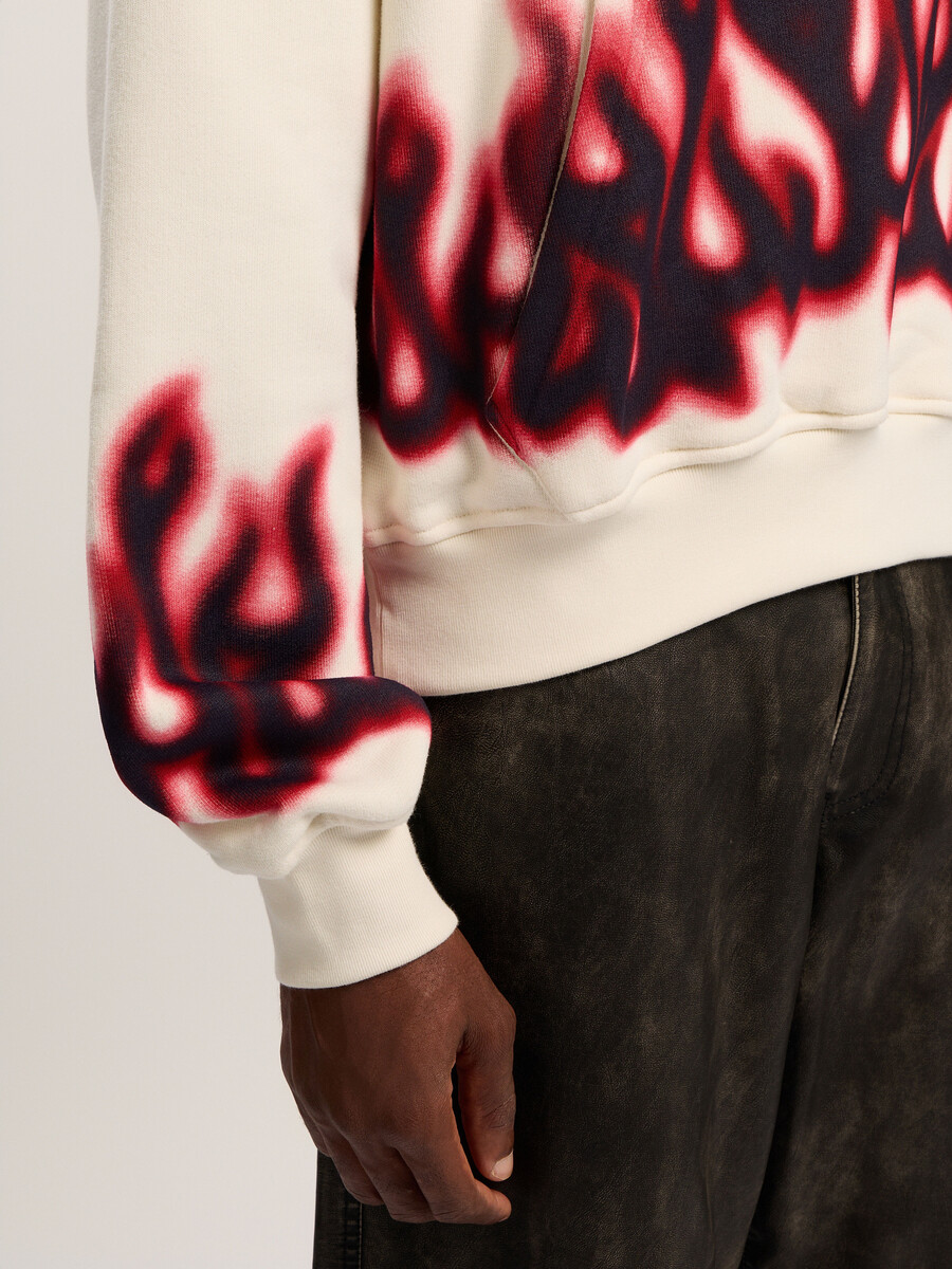 felpa con cappuccio flames loose