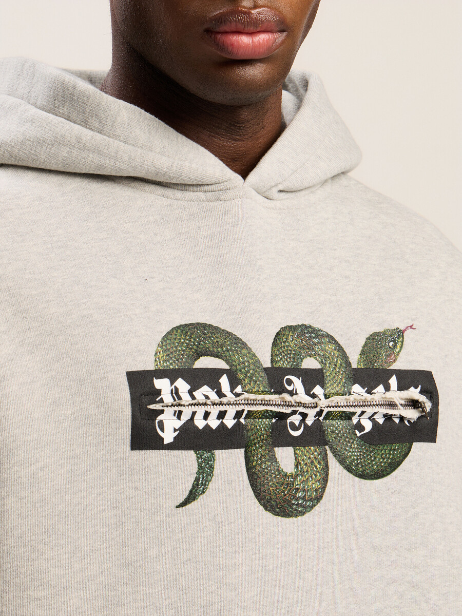 felpa con cappuccio grafica serpente