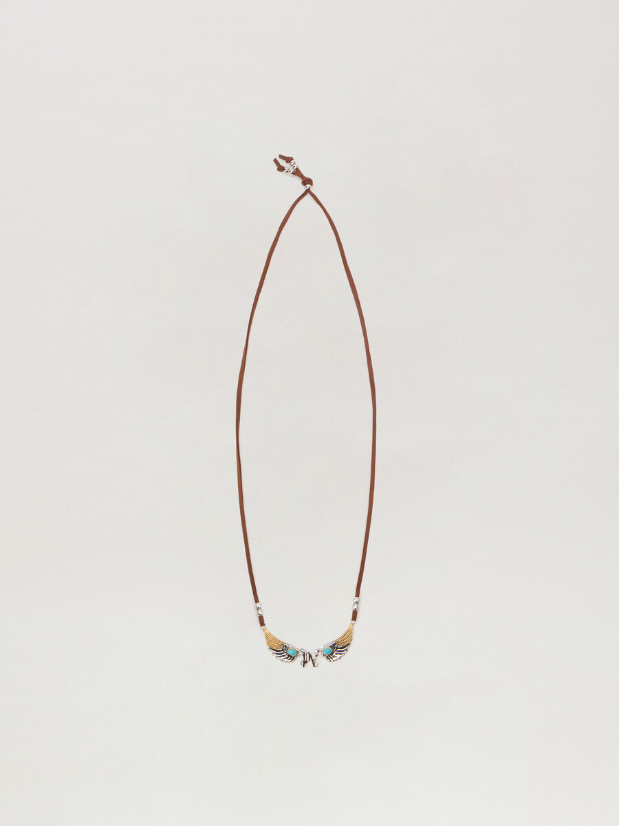 collana con cordino a forma di ali