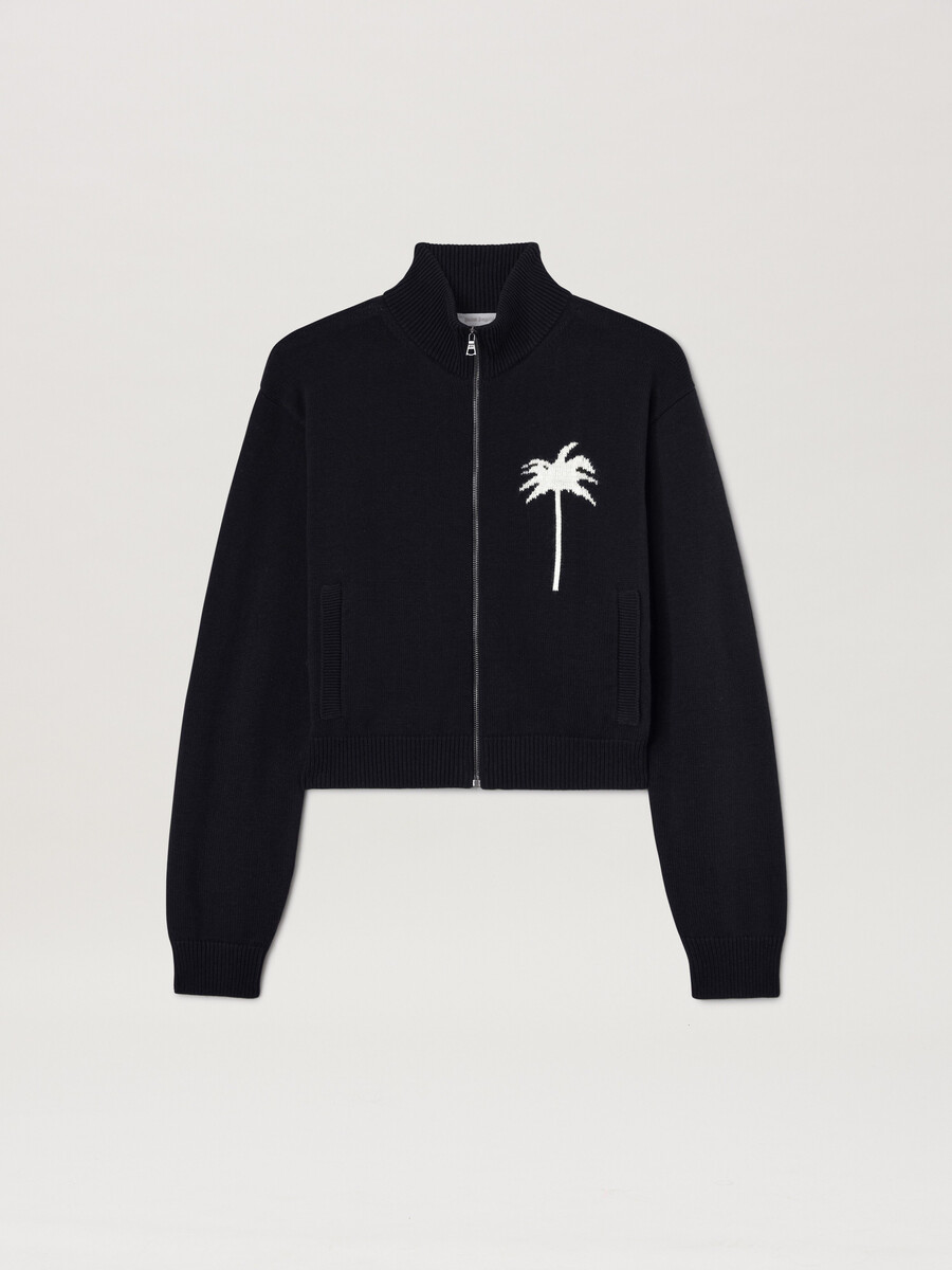 top da ginnastica in maglia con palme