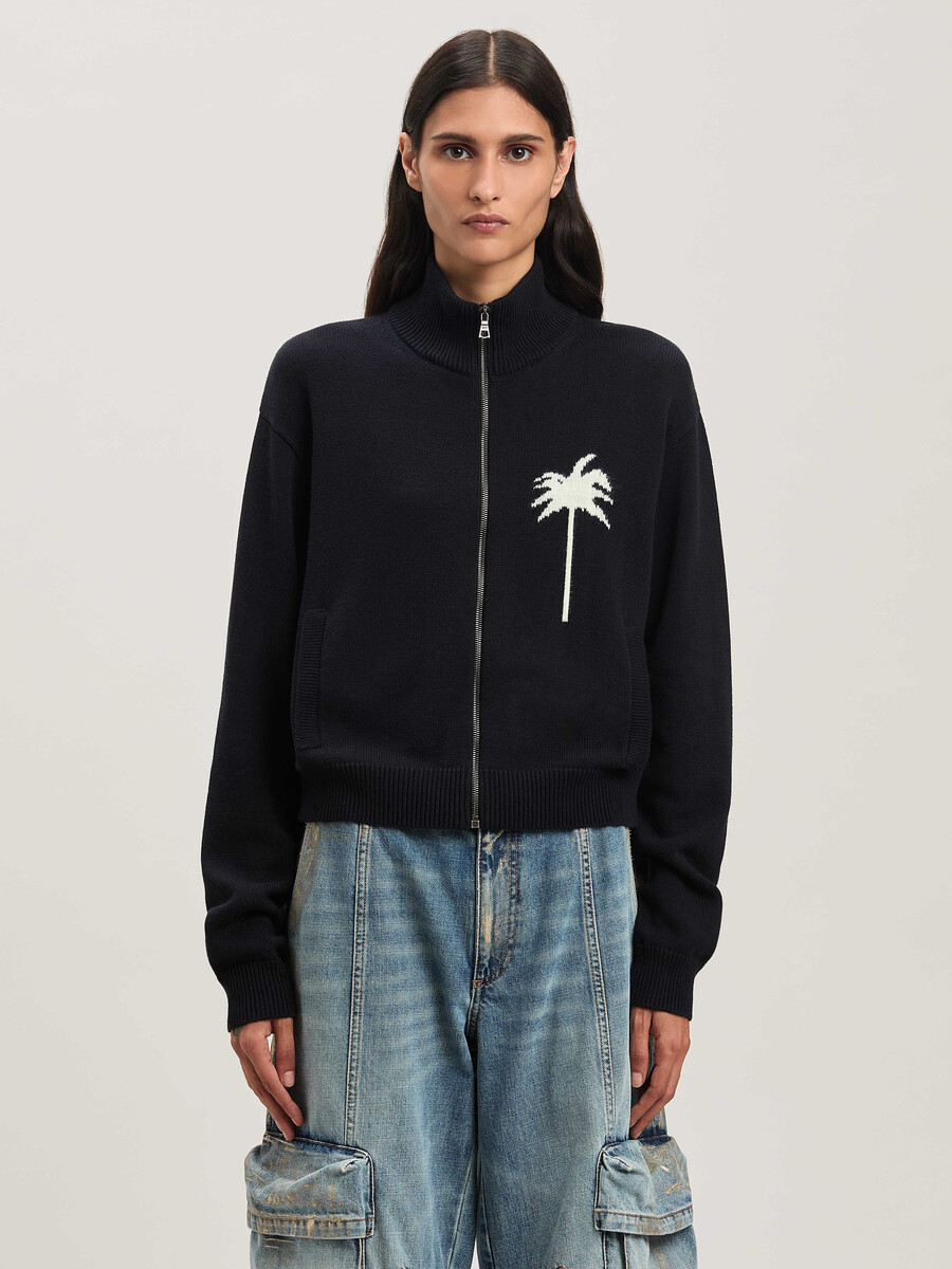 top da ginnastica in maglia con palme