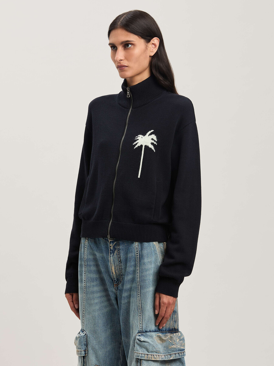 top da ginnastica in maglia con palme