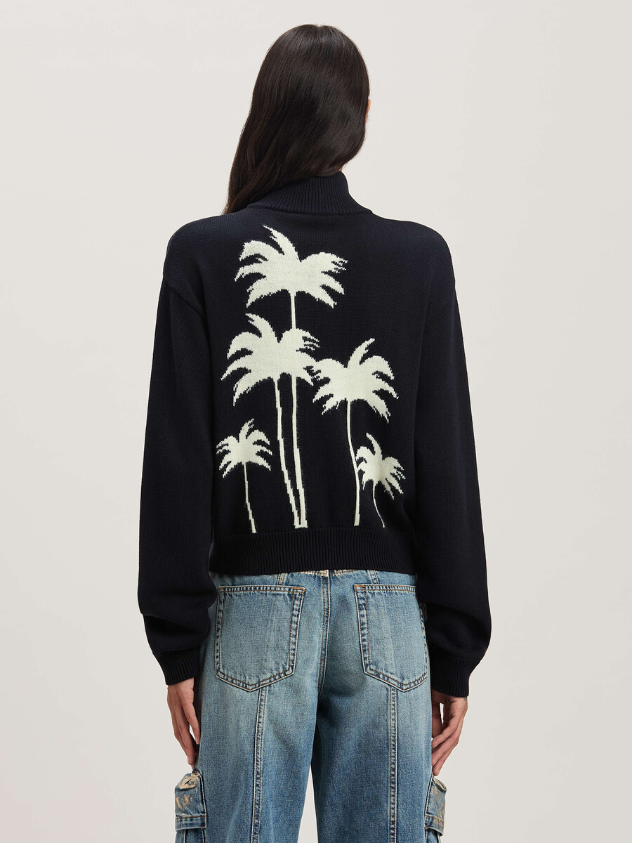 top da ginnastica in maglia con palme