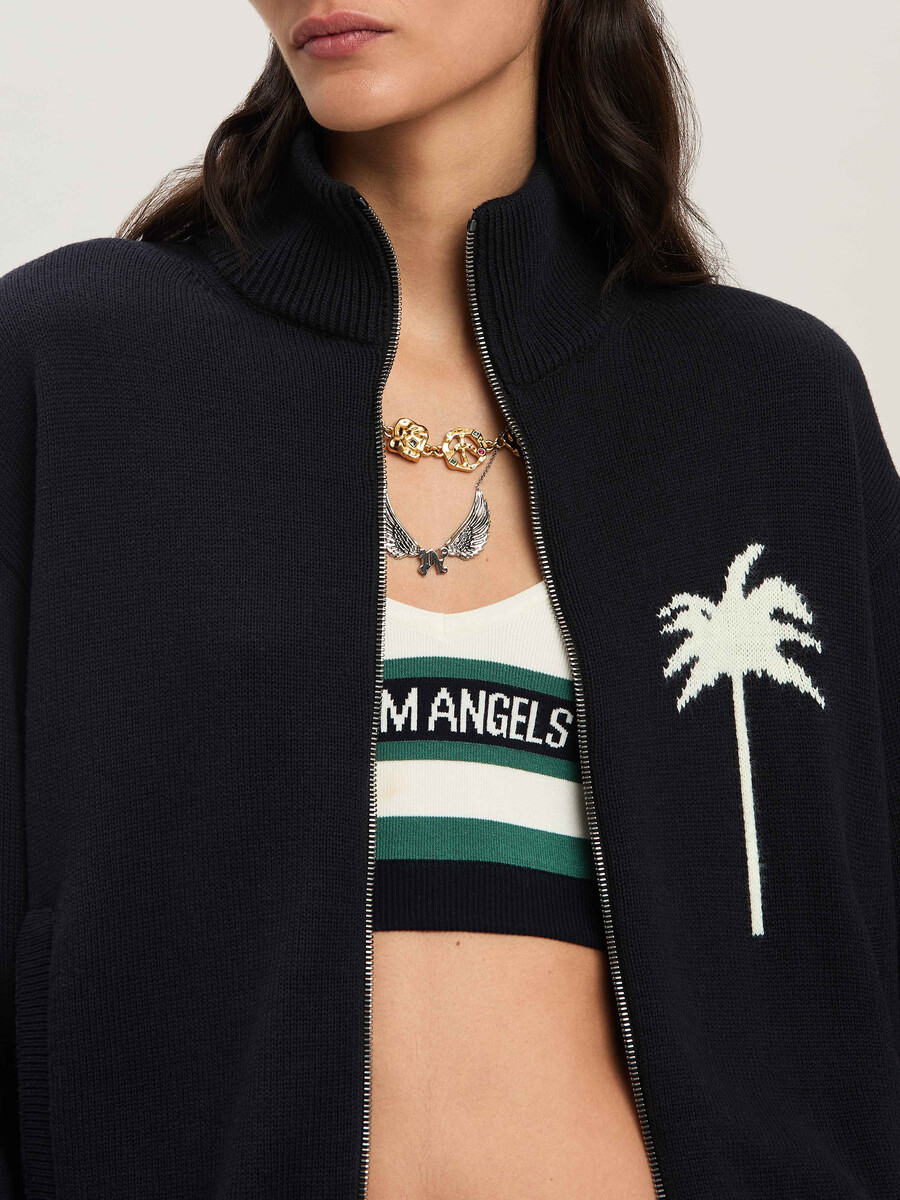 top da ginnastica in maglia con palme