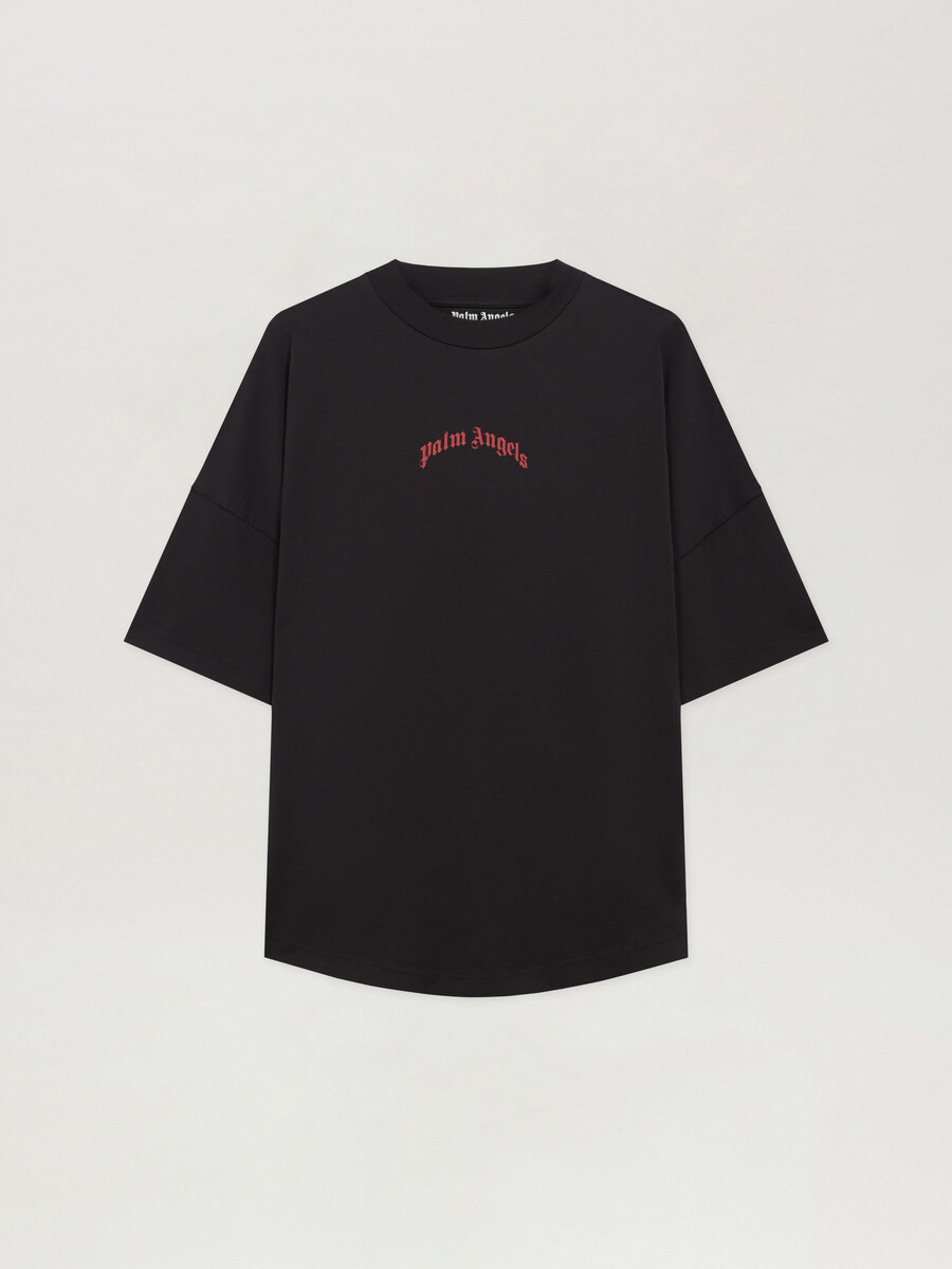 t-shirt con logo curvo