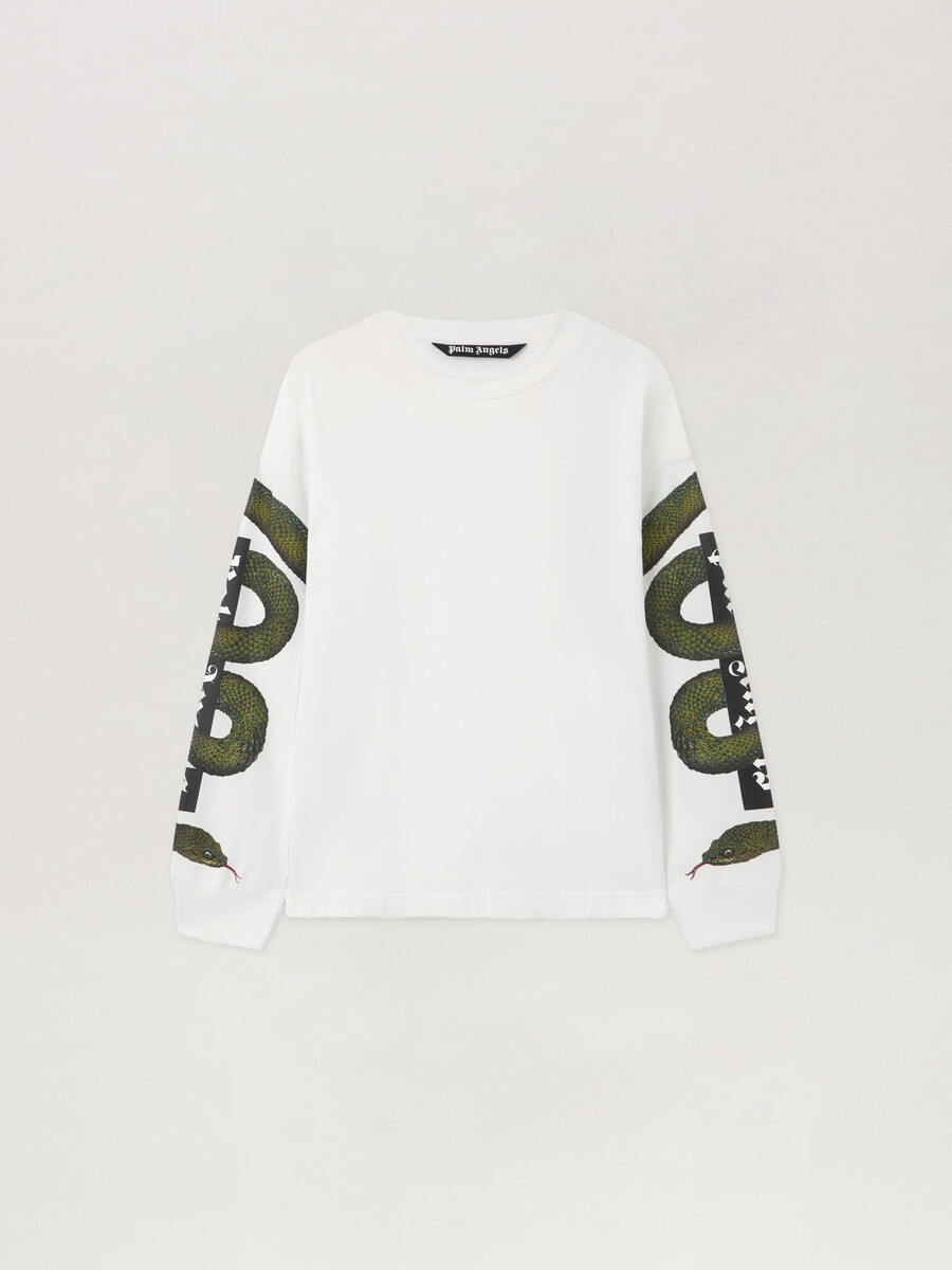 maglietta a maniche lunghe con logo snake box