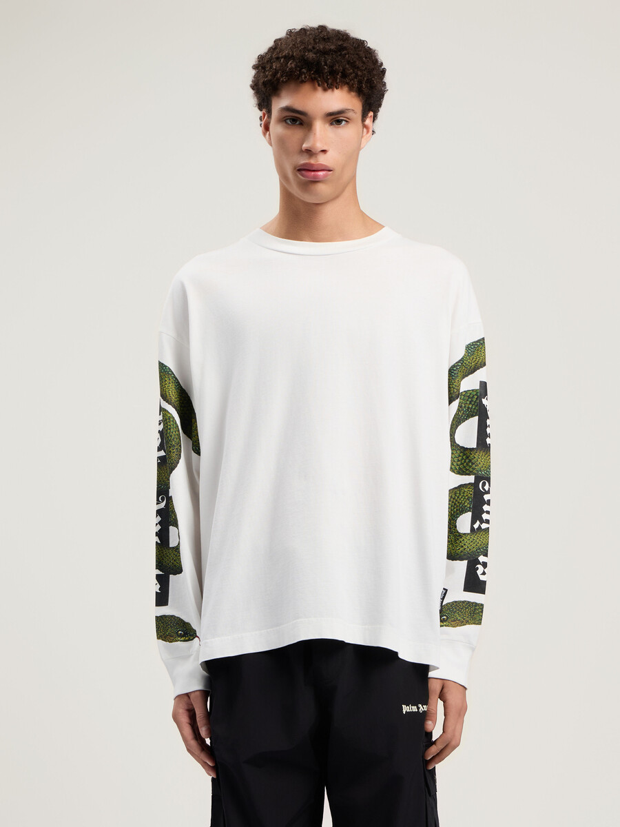 maglietta a maniche lunghe con logo snake box